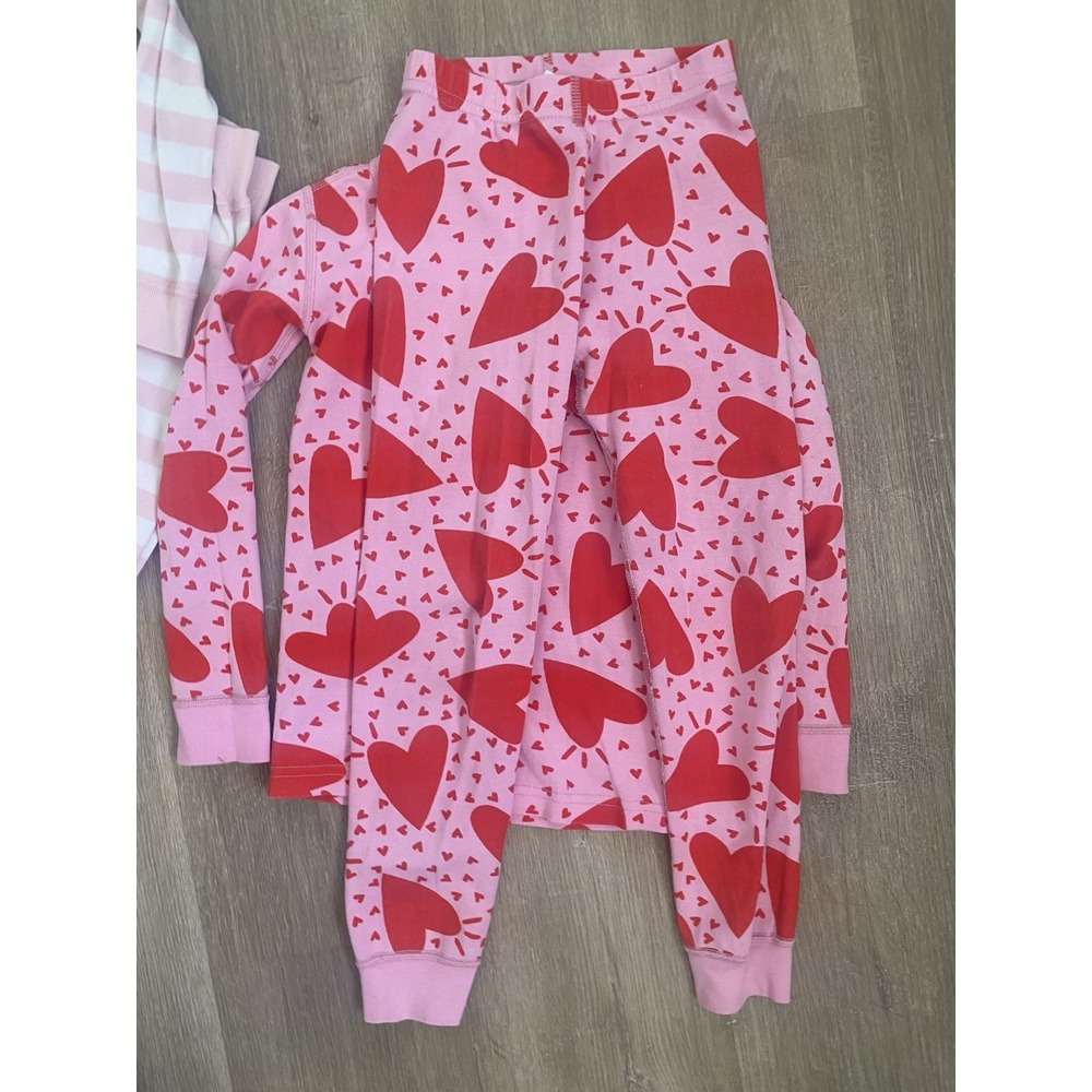 Hanna Andersson Girls Pajamas 8 130 5 110 Set Organic Cotton Pink Cat Hearts Kid - Picture 6 of 7